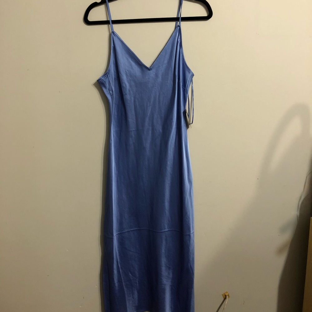 express satin midi slip dress